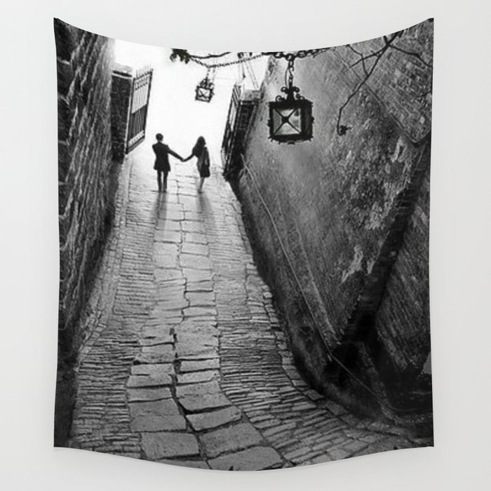 Fooled Around and Fell in Love, Florence, Italy 2014 romantic black and white photography / photograph Wall Tapestry
