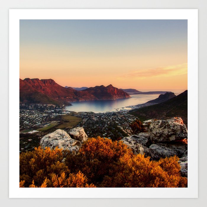 South Africa Photography - Beautiful Sunset Over Cape Town Art Print
