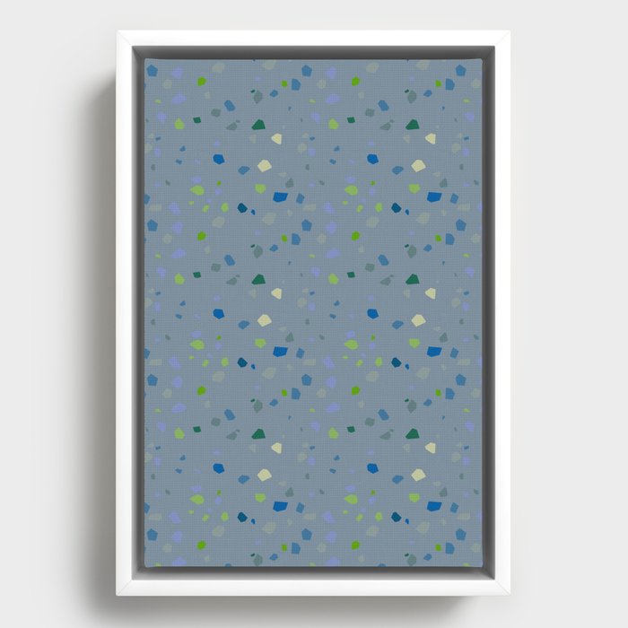 Terrazzo - Ocean Blue Framed Canvas
