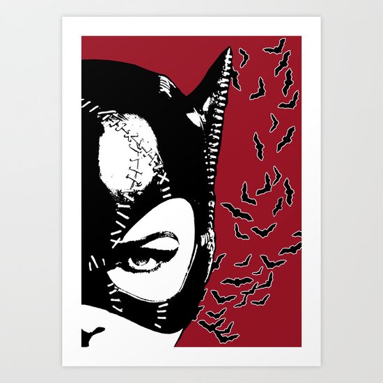 Red Catwoman Art Print