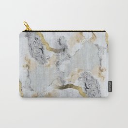 Gold and White Marble Carry-All Pouch