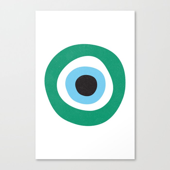 Emerald Dark Green Evil Eye Symbol Canvas Print