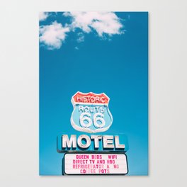 Historic Route 66 Motel Sign - Arizona Southwest USA Road Trip Photo Canvas Print