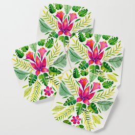 Tropical Symmetry – Pink & Green Coaster