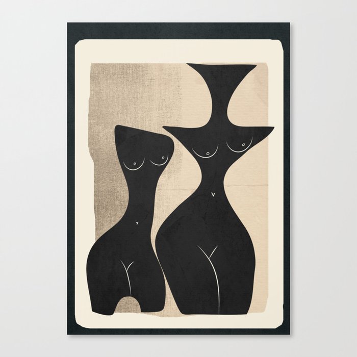Modern Abstract Woman Body Vases 07 Canvas Print