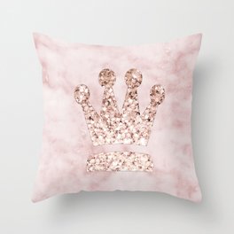 Rose gold - crown Throw Pillow