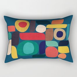 Miles and miles Rechteckiges Kissen | Colorful, Organic, Painting, Geometric, Curated, Bauhaus, Mid Century, Vintage, Retro, Shapes 