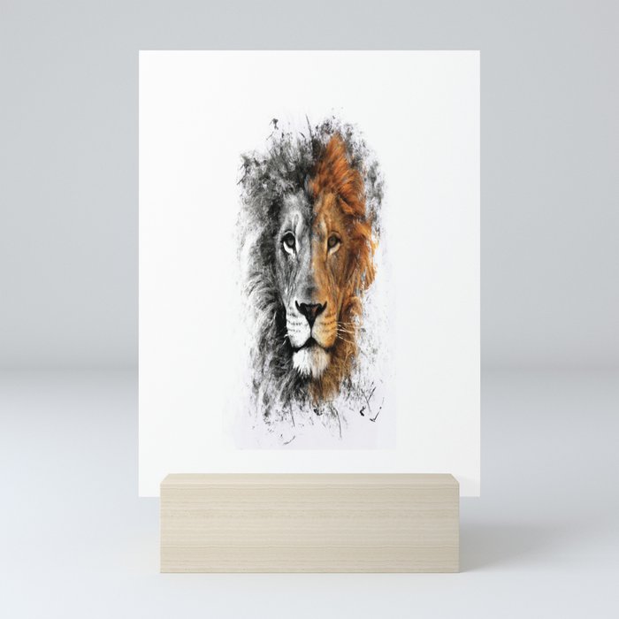 Two Face Lion  Mini Art Print