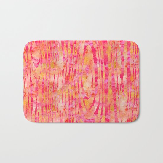 Orange Wood Print Bath Mat