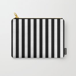 Large Black and White Cabana Stripe Carry-All Pouch