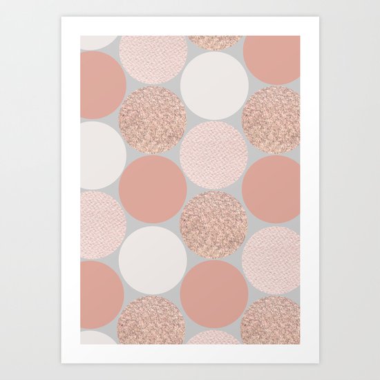 Rose Gold Dots Art Print