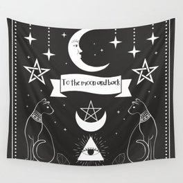 To The Moon And Back With Your Cats Wall Tapestry