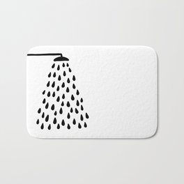 Shower in bathroom Bath Mat | Black And White, Showerroom, Shower, Curated, Drops, Watercolor, Graphicdesign, Spa, Wellness, Wet 