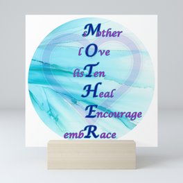 An ode to MOTHER - blue, purple, heart Mini Art Print