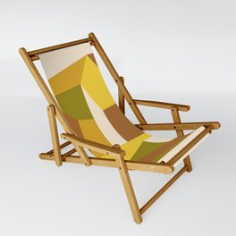 Retro Abstraction | 70s Brown and Mustard Sling Chair
