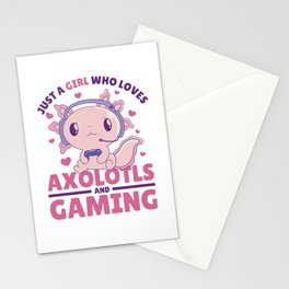 Just A Girl Who Loves Axolotls And Gaming Stationery Card