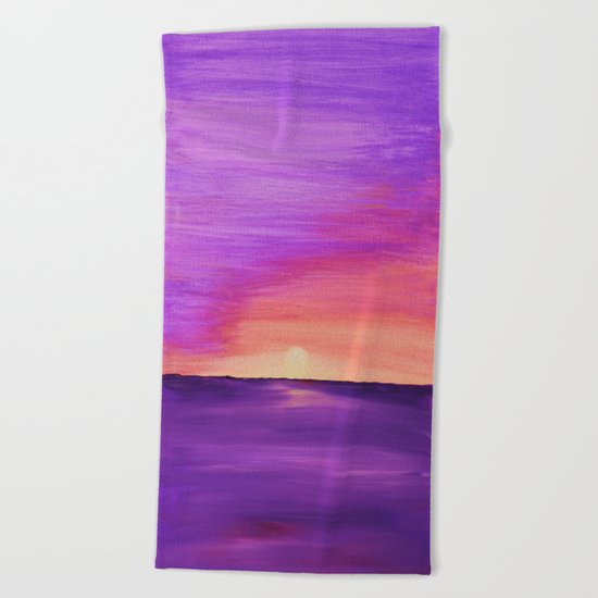 Purple Sunset Beach Towel
