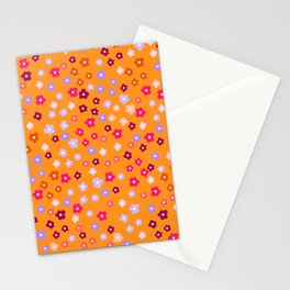 Tiny Spring Blooms Orange Stationery Cards