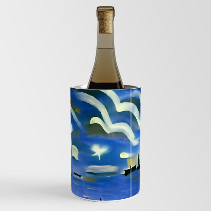 Distant Lights In City Night Skies Wine Chiller