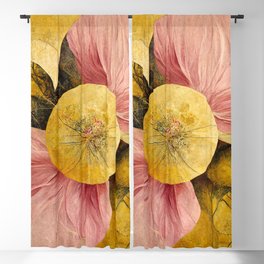 Boho Mellow Floral Abstract Blackout Curtain