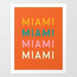 Miami Colorful Typography Art Print