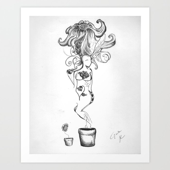 woman/flower Art Print