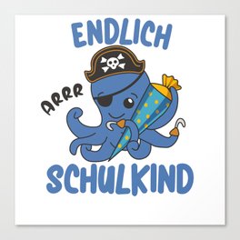 Pirate Octopus Enrollment School Children School Canvas Print