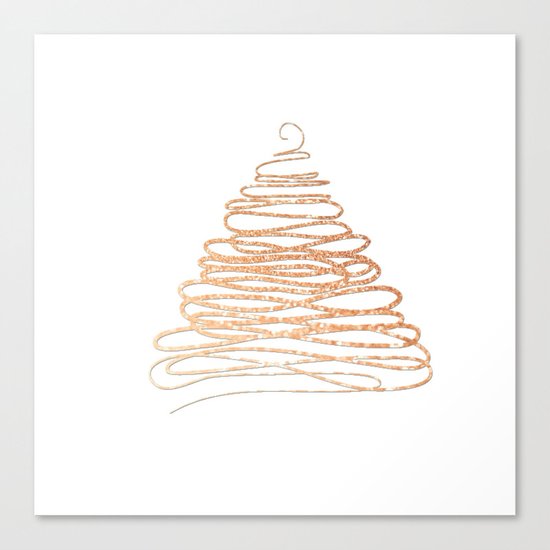 Merry Christmas pink Glitter Christmastree Canvas Print