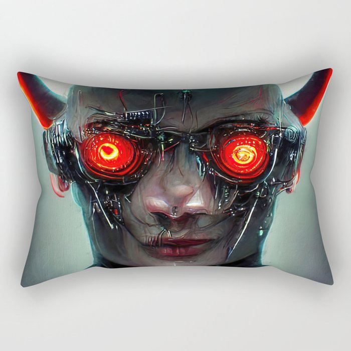 Cyber Devil Rectangular Pillow