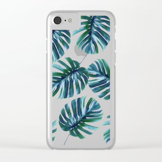 Monstera Pattern #society6 #decor #buyart Clear iPhone Case