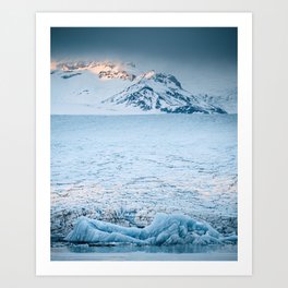 Icelandic Glacier in warm sunset light - Arctic Landscape Photography Art Print