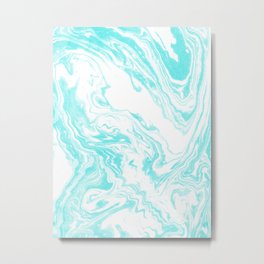 Mizuki - spilled ink abstract ocean swirl marbled paper marbling marble cell phone case Metal Print