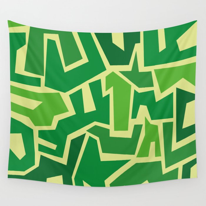 Geometric Green Wall Tapestry