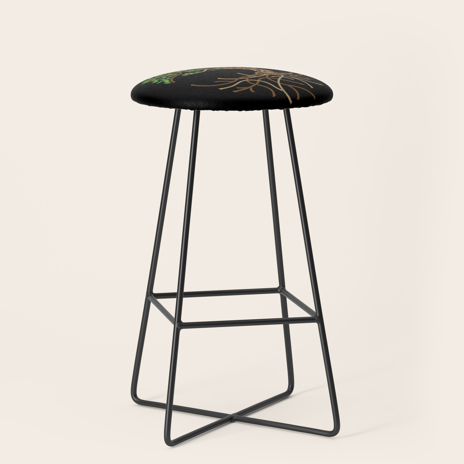 Rope Tree Of Life Dojo 2018 Black Background Bar Stool By Rope Tree Of Life Dojo 2018 Black Background Bar Stool