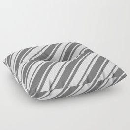 [ Thumbnail: Dim Grey and Lavender Colored Lines Pattern Floor Pillow ]