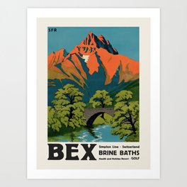 Bex - Vintage Swiss Travel Poster, 1930s Art Print