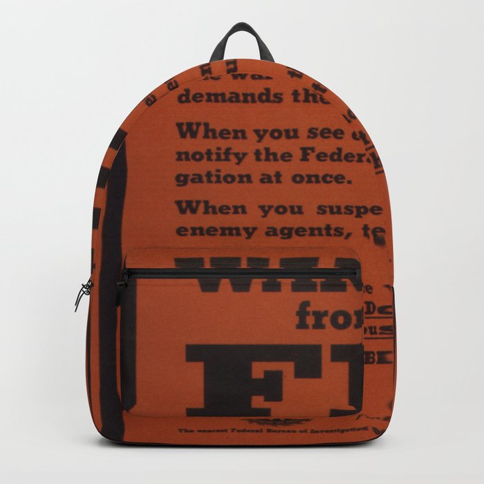 Vintage poster - Warning from the FBI Backpack