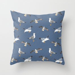 Seagulls by the Lakeside Throw Pillow