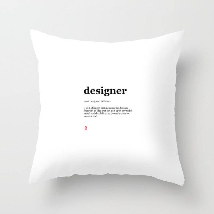 Designer (white) Throw Pillow