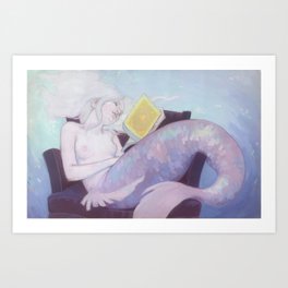 A literary mermaid Art Print