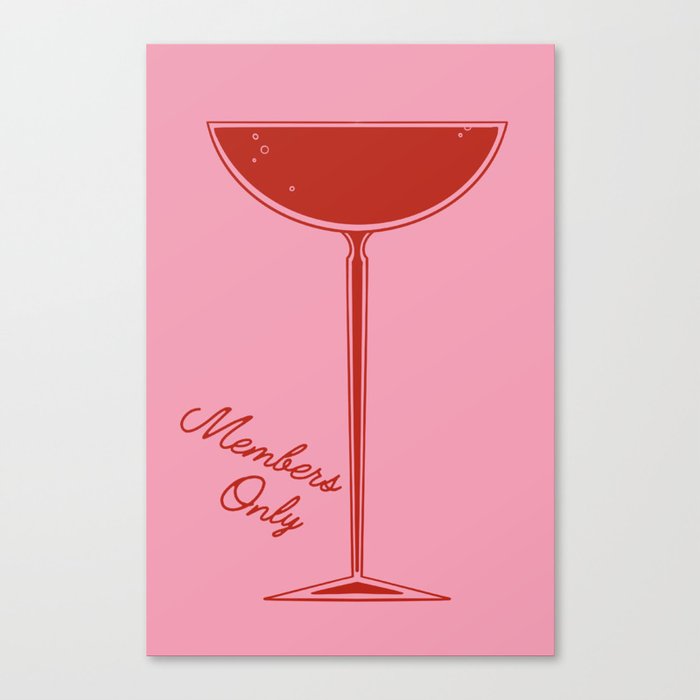 Members Only Cocktail Poster Canvas Print