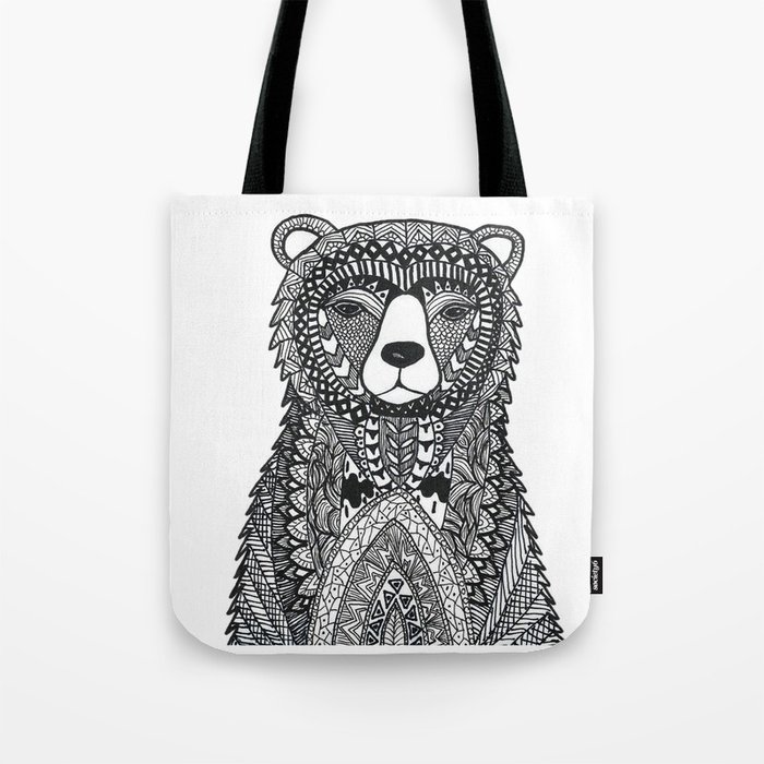 Zentangle bear Tote Bag