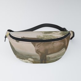  bay hunter horse with two playful spaniels by George Stubbs Fanny Pack