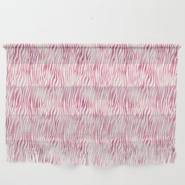 Pink White Tiger Stripes Pattern Wall Hanging