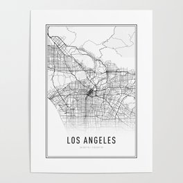 Los Angeles City Map Poster