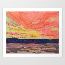 Tom Thomson - Sunset - Canada, Canadian Oil Painting - Group of Seven Art Print