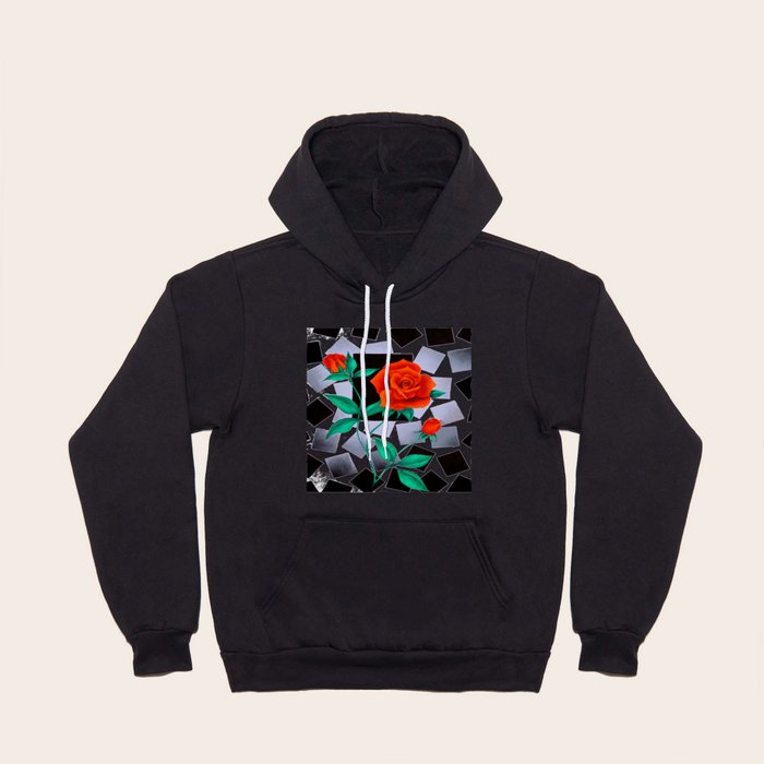 Broken top rose hoodie