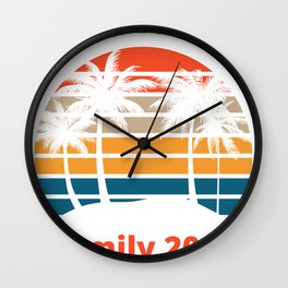 Florida Vacation Family 2021 Beach Sunset Wall Clock