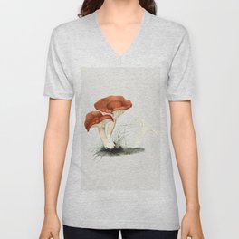 Rufous Milkcap Mushroom V Neck T Shirt