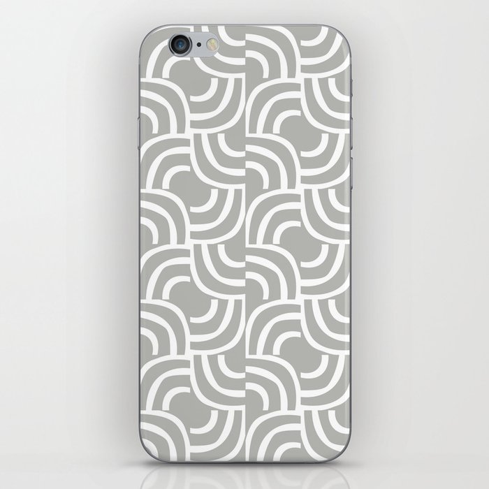 Modernist Abstract Arc Pattern 625 Gray iPhone Skin